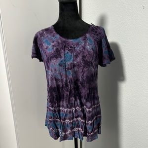 Vibrant Purple and Blue Short Sleeve Tee
